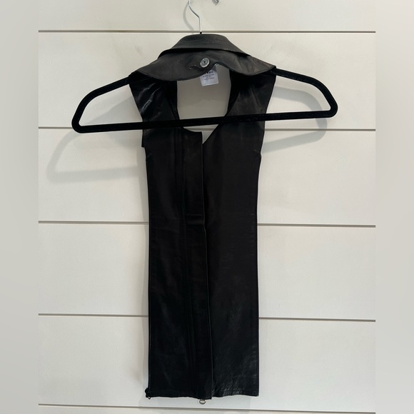 Veronica Beard black leather moto dickey - Picture 4 of 6